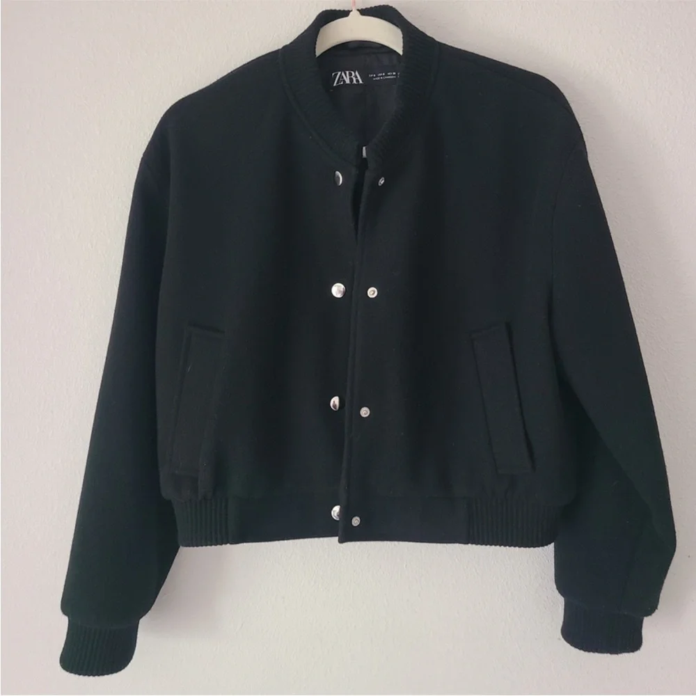 Black Bomber Jacket - Picture 3 of 3